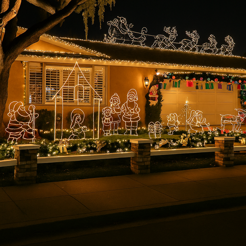 Luces Solares Navideñas 17 mts (170 LED) - Amarillo/Multicolor