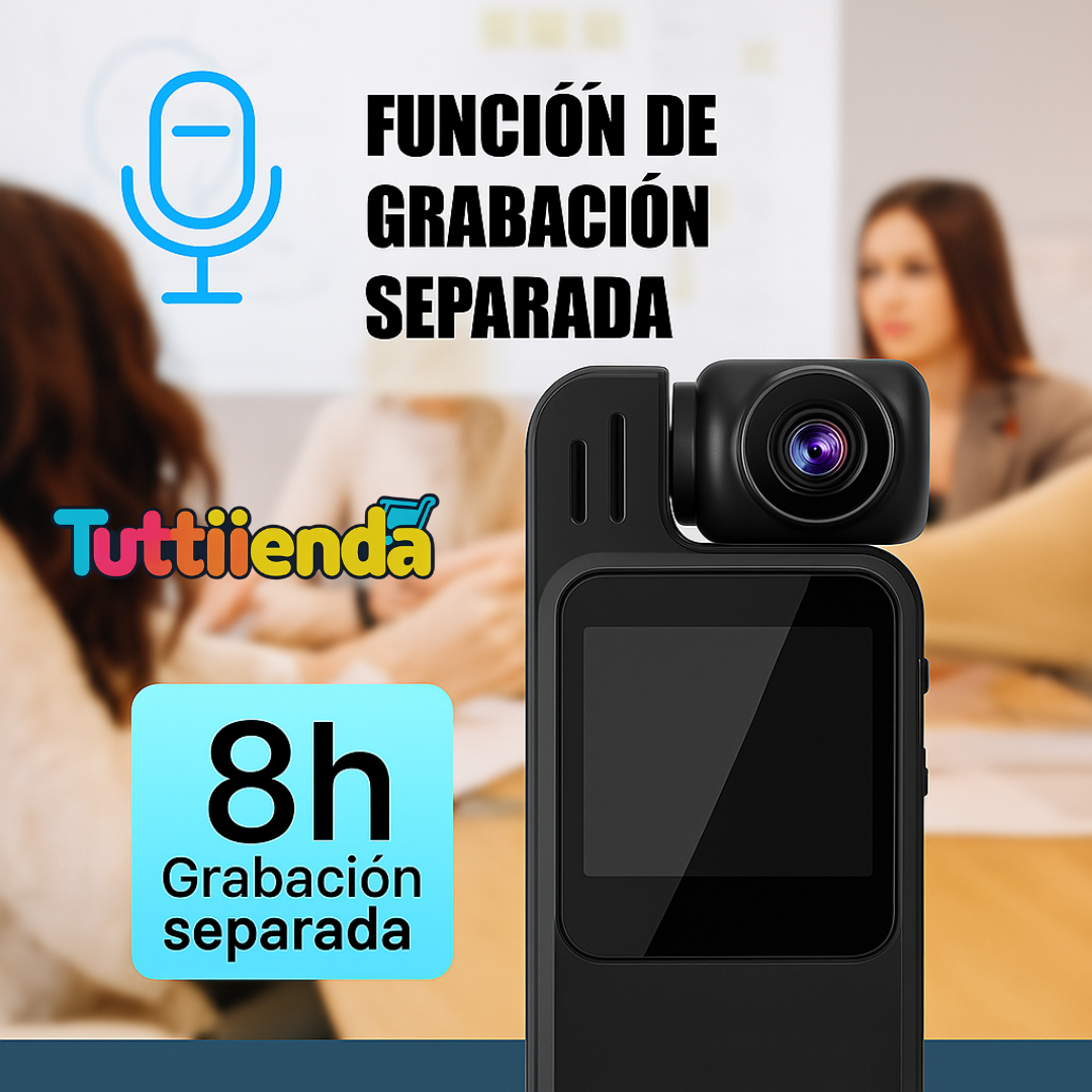 Videocámara Corporal 1080p Con Pantalla