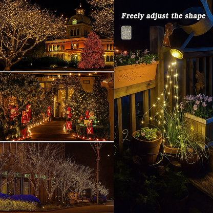 Luces Solares Navideñas 17 mts (170 LED) - Amarillo/Multicolor