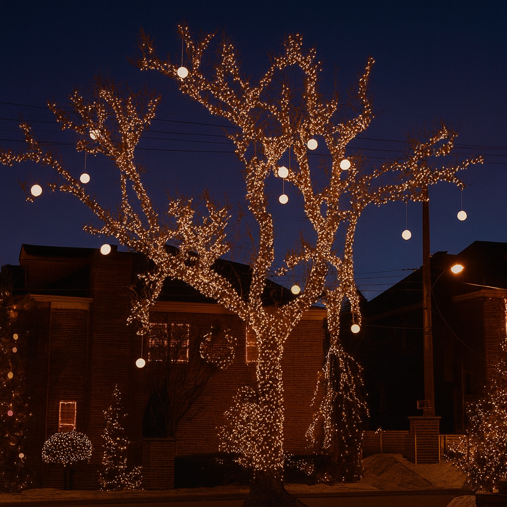 Luces Solares Navideñas 20 mts (200 LED) - Amarillo/Blanco/Multicolor