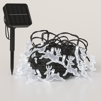 Luces Solares Navideñas con Renos LED 5 mts.