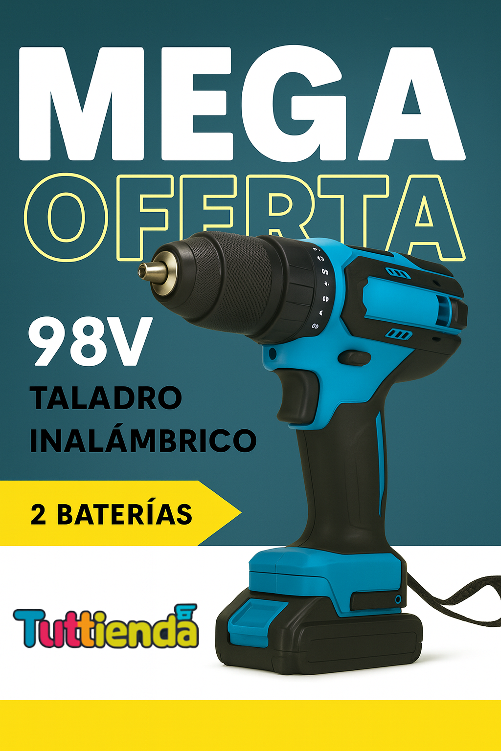 Taladro 98V de Impacto 🔧 Potencia Profesional, Precio Oferta