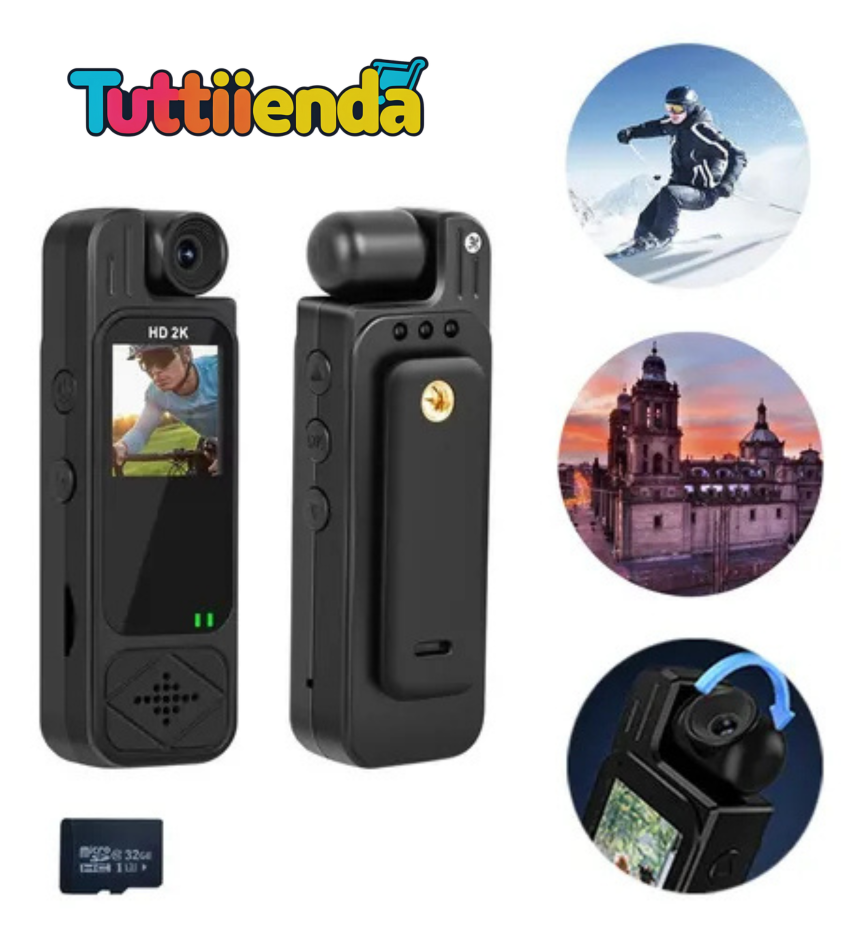 Videocámara Corporal 1080p Con Pantalla