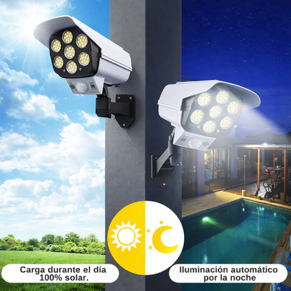 FOCO LED SOLAR TIPO CÁMARA + ENVÍO GRATIS