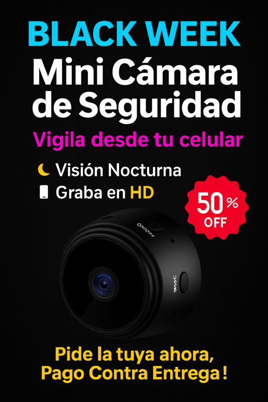 Mini Cámara de Seguridad 1080p – Vigila tu Hogar desde el Celular