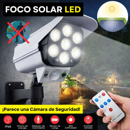 FOCO LED SOLAR TIPO CÁMARA + ENVÍO GRATIS