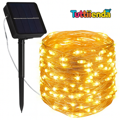 Luces Solares Navideñas 20 mts (200 LED) - Amarillo/Blanco/Multicolor