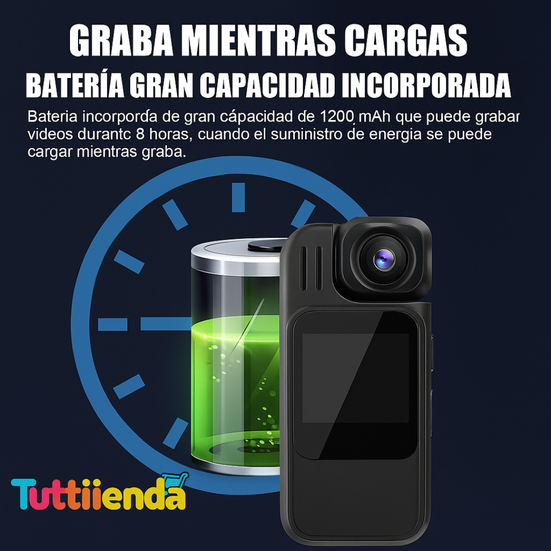 Videocámara Corporal 1080p Con Pantalla