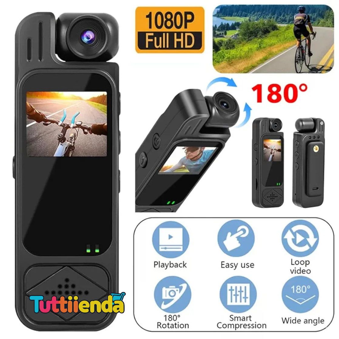 Videocámara Corporal 1080p Con Pantalla