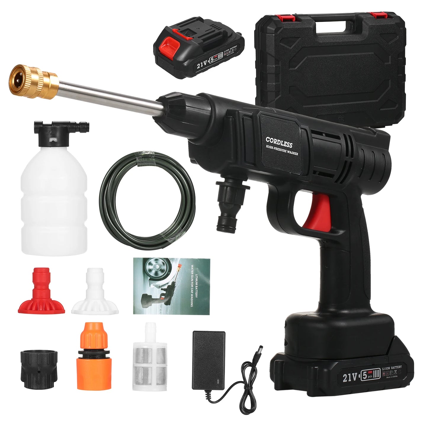 Hidrolavadora Portátil 98V con 2 Baterías Recargables