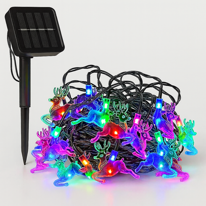 Luces Solares Navideñas con Renos LED 5 mts.