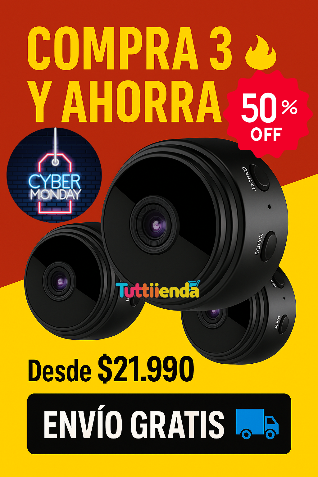 Mini Cámara de Seguridad 1080p – Vigila tu Hogar desde el Celular